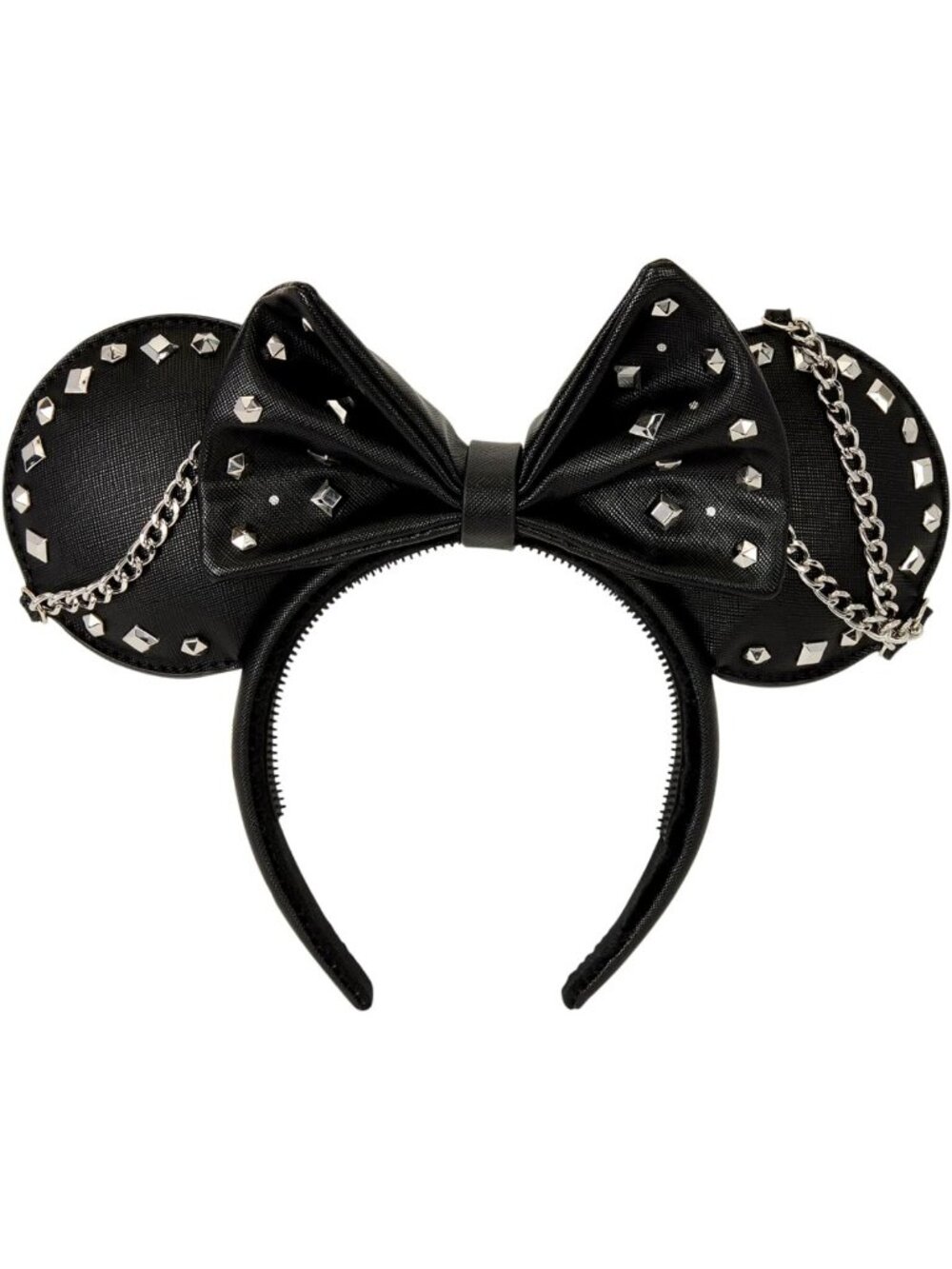 Minnie Mouse Ears Headband - Studded & Chain Detail - Collectible Lounge
